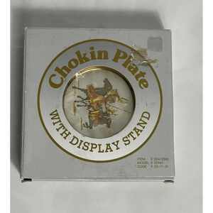 Chokin Plate Samurai Warriors Horseback Plates Gold Plated Display Stand 6"